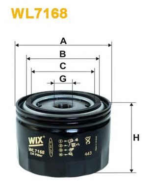 WIX FILTERS wl7168 -  Фильтр масляный двигателя